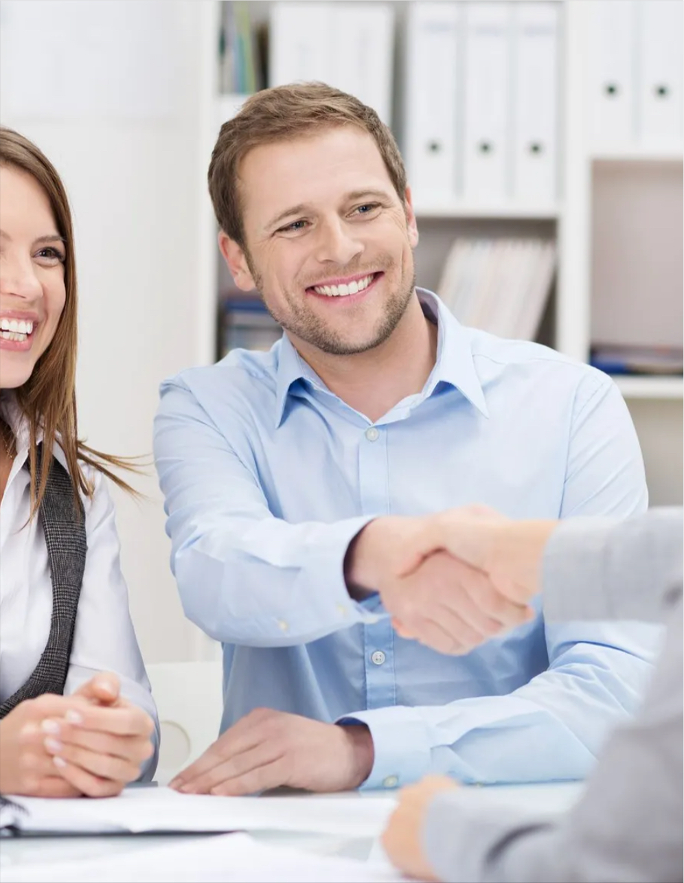 Onit Inspections client handshake after a home inspection